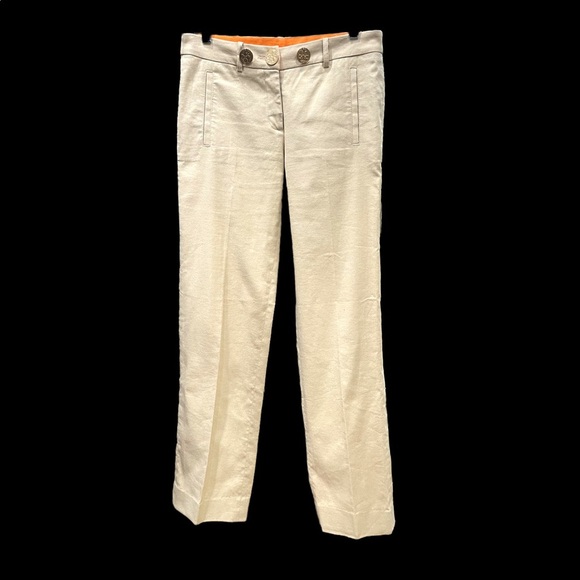 GUC Tory Burch- Light Tan Pants- Gold Hardware. Size 2 - Picture 1 of 3